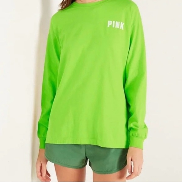 PINK Victoria Secret Long Sleeve Campus Tee- size XS - Picture 2 of 6